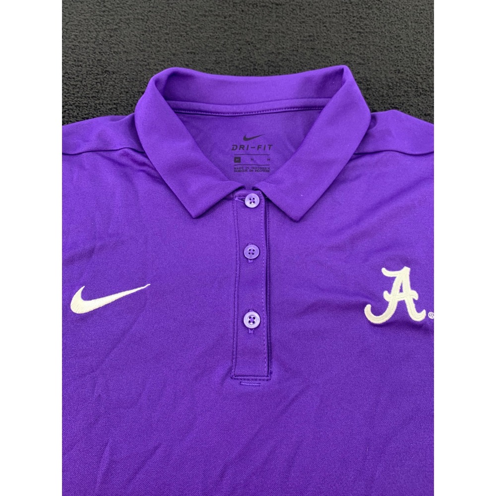 Nike Dri‎ Fit Alabama Crimson Tide Purple Polo Shirt Womens Medium - Picture 3 of 11